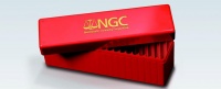 Фирменная коробка красного цвета с золотыми буквами для 20 стандартных слабов NGC (NGC Red & Gold Display Box), официальный сертифицированный производитель.