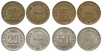 Остров Шпицберген, Арктикуголь, комплект из 4-х монет: 10,15,20,50 копеек 1946 г. (архив)