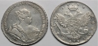 Рубль 1738 г. СПБ, портрет работы Лефкена, Петербургский тип. (архив)