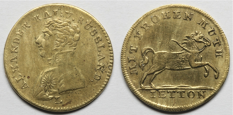 Нюрнбергский счетный жетон с портретом императора Александра I (рехенпфенниг).