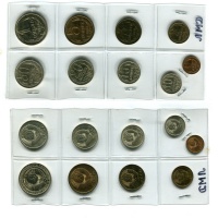Полный комплект из 9 тиражных монет (не наборные!) всех номиналов для обращения 1988 г. Ленинградского монетного двора. (архив)