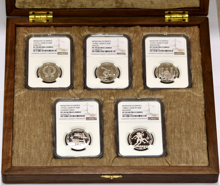  -80.    5-   150  1977-1979 .   XXII    19.07.- 03.08.1980   NGC PROOF 70 TOP GRADE ULTRA CAMEO.         .