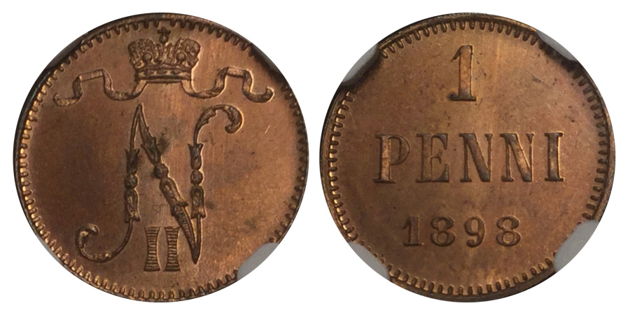 1 пенни 1898 из собрания Н. Линдберга.