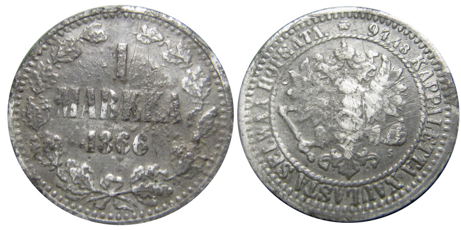 Наиболее часто встречающаяся фальшивка – 1 марка 1866 года.