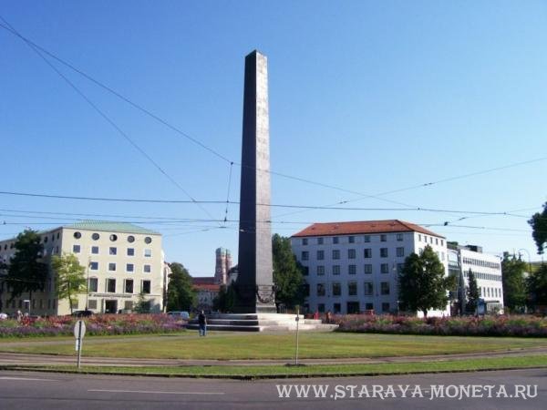 Талер в честь открытия монумента 30 000 баварцам, погибшим в России в 1813 году, 1833.
