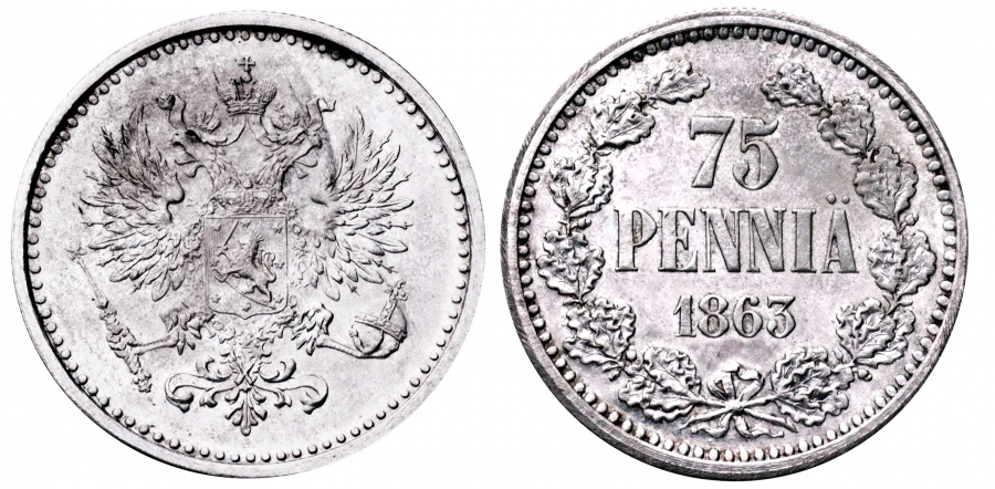 75 пенни 1863 г.