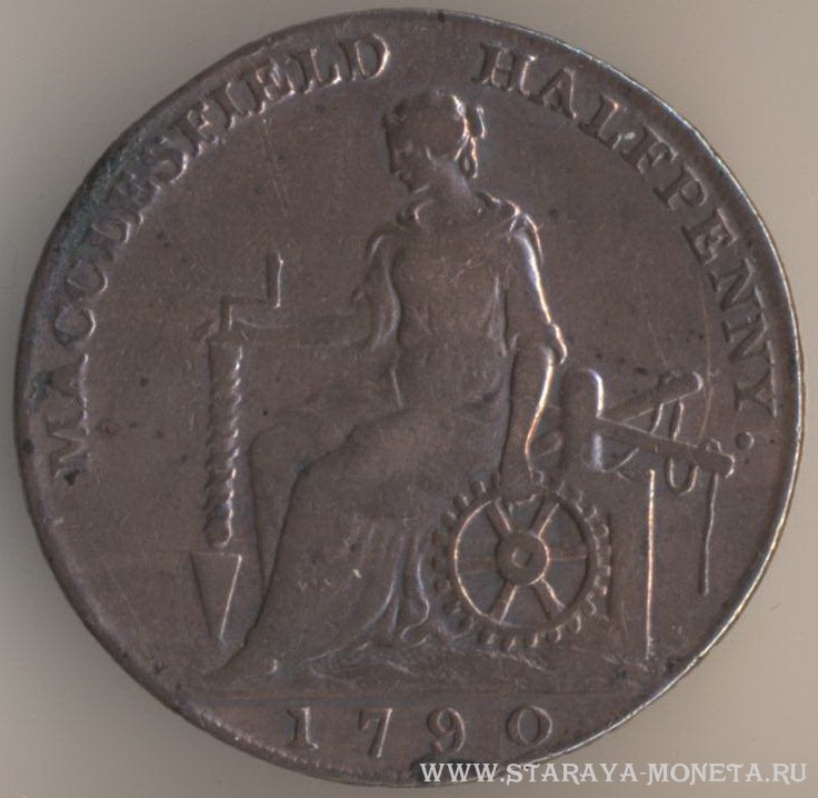 Пол пенни 1790 г. Великобритания
