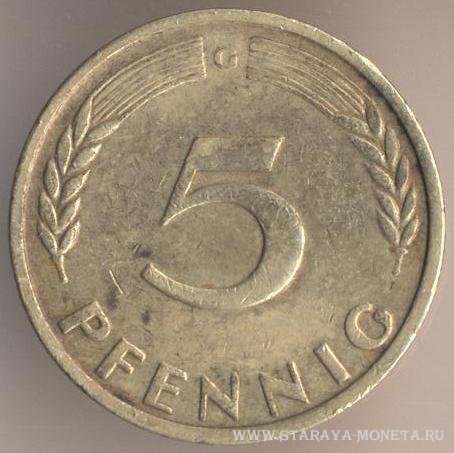 5 пфеннингов 1949 г. ФРГ