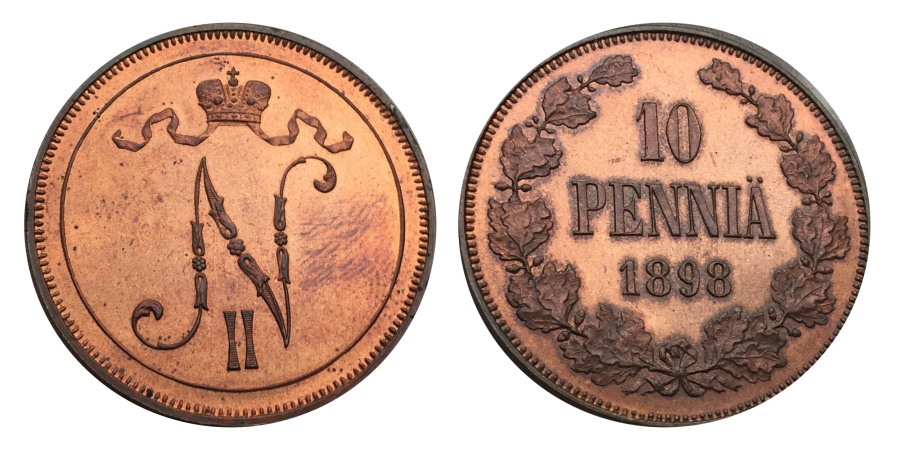 10 пенни 1898 из собрания Н. Линдберга.