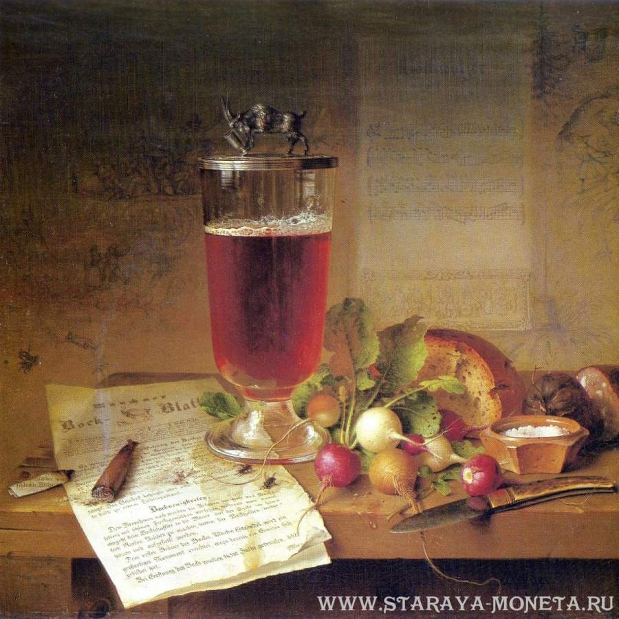 -       (Stillleben mit Bockbierglas), 1839 .