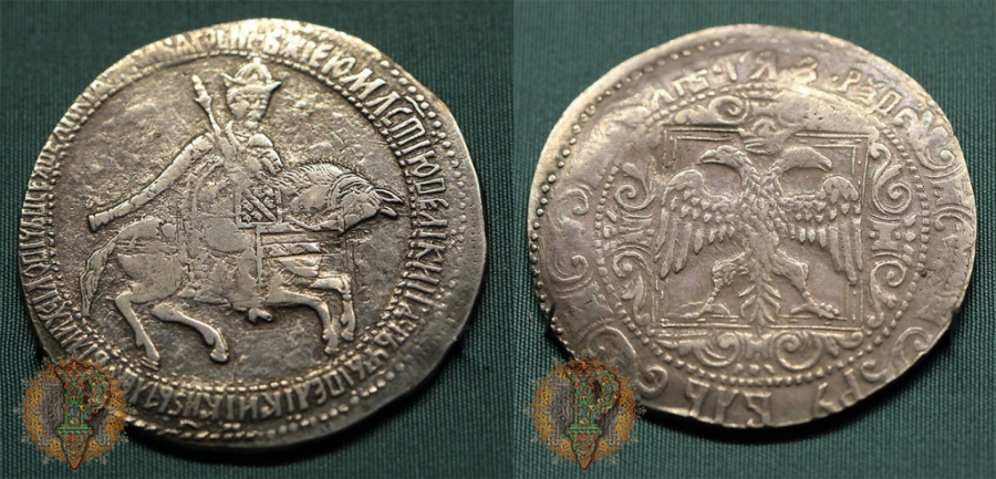 Россия. Алексей Михайлович (1645-1676). Москва. Рубль. 1654 г. Серебро; чеканка. Вес 27,80 г.; 28,5 г. Инв. № ОН-Р-1-14262,14263.