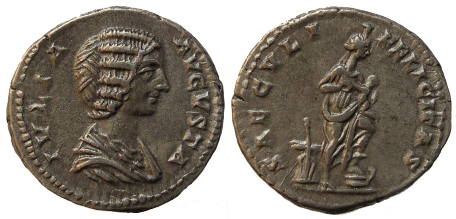 Состояние VF (Юлия Домна, 193–217 годы, денарий)
