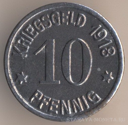 Нотгельд 10 пфеннигов 1918 г. Кобленц, Германия