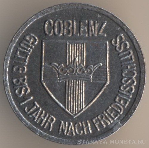 Нотгельд 10 пфеннигов 1918 г. Кобленц, Германия