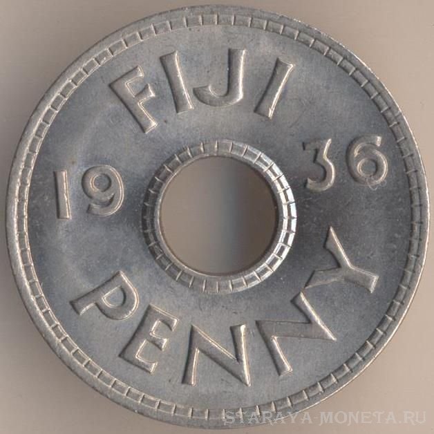 1 пенни 1936 г. Острова Фиджи