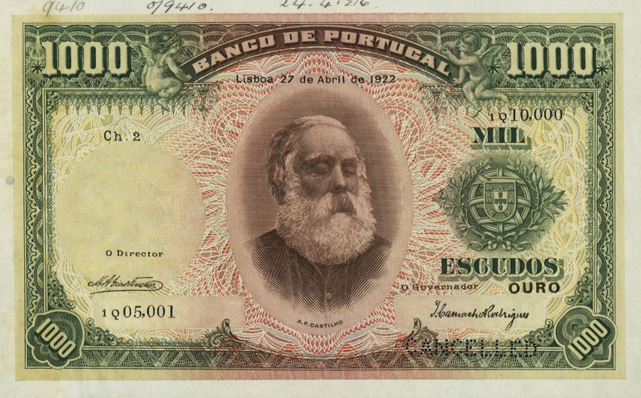 1000 эскудо 1922 Португалия
