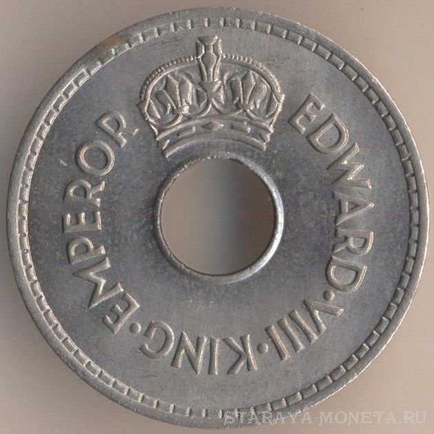 1 пенни 1936 г. Острова Фиджи
