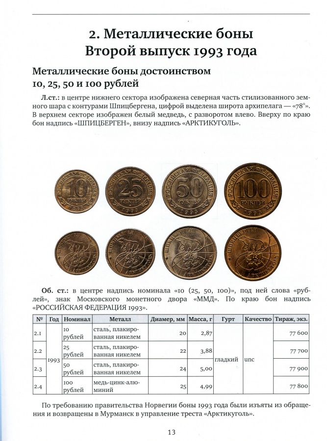 Фролов Е. М. "Металлические боны государственного треста "Арктикуголь", остров Шпицберген. Издание третье, исправленное и дополненное".