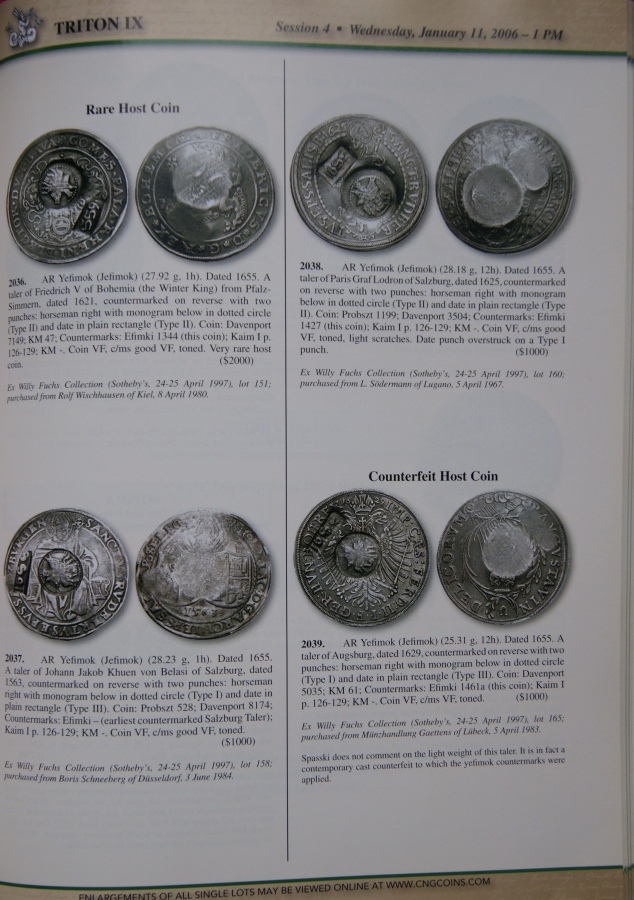 Каталог аукциона Тритон IX, Нью Йорк. Classic Numismatic Group, New York. 10-11 January 2006 in New York. Triton IX. A Highly Important Offering of Russian. 48 Yefimoks from the Fuchs Collection. 36 Platinum Pieces from a North American Collection.