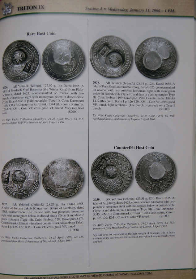    IX,  . Classic Numismatic Group, New York. 10-11 January 2006 in New York. Triton IX. A Highly Important Offering of Russian. 48 Yefimoks from the Fuchs Collection. 36 Platinum Pieces from a North American Collection.