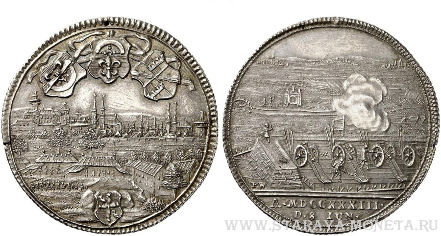Нюрнберг. 1/2 Рейхсталера 1733 года, 14,59 г.