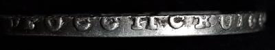 Рубль 1723 с римской цифрой 1 в дате