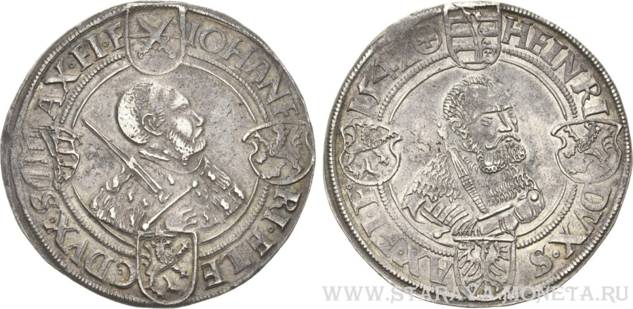 Иоганн Фридрих и Генрих. Талер 1541, Аннаберг. 
