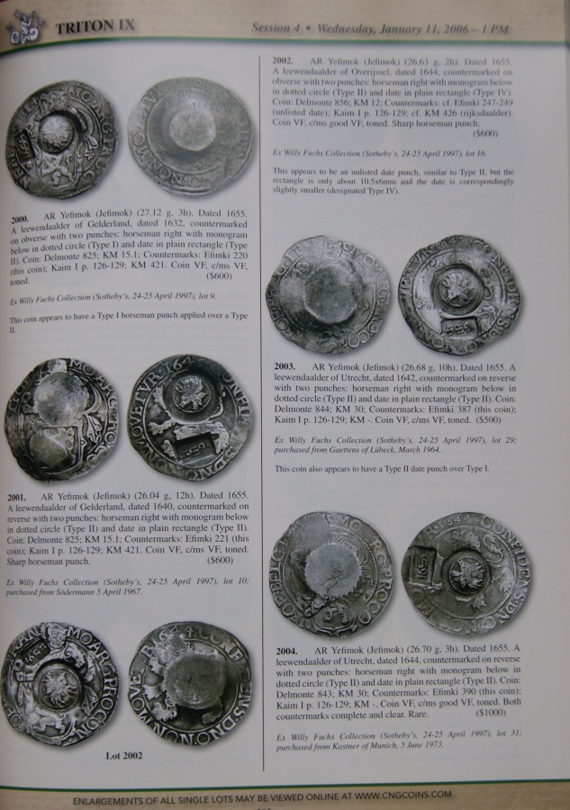 Каталог аукциона Тритон IX, Нью Йорк. Classic Numismatic Group, New York. 10-11 January 2006 in New York. Triton IX. A Highly Important Offering of Russian. 48 Yefimoks from the Fuchs Collection. 36 Platinum Pieces from a North American Collection.