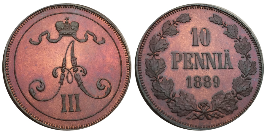 10 пенни 1889 г. PROOF
