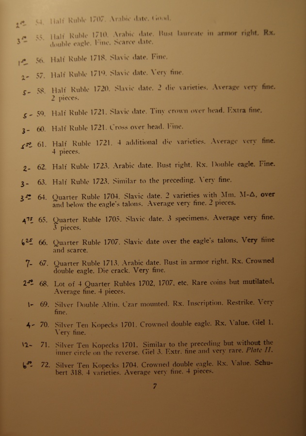     .  1-.  1462-1801 ...    ,  1944 . Kende Galleries at Gimbel Brothers, New York. March 18, 1944 in New York. Bespalof Collection of Russian Coins. Part 1. Coins from 1462-1801.