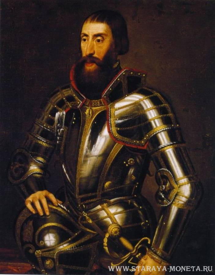 Фердинанд I, эрцгерцог с 1521 года; император с 1558 по 1564 год. Талер 1554 года, Кремниц.