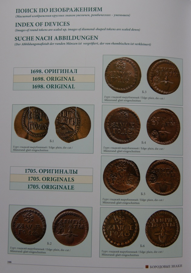 Руденко И. "Бородовые знаки 1698,1705,1724,1725 ", Rudenko I. "Beard tokens 1698.1705.1724.1725", Rudenko I "Bartmunzen 1698.1705.1724.1725"